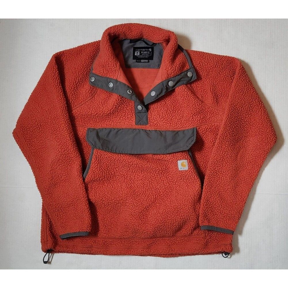 Carhartt Women’s Relaxed Fit Fleece Pullover Orange Medium (8–10)